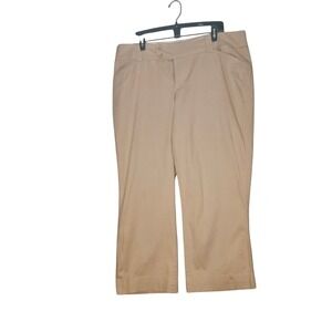 Lane Bryant Khaki Crop Pants Womens Petite Plus Size‎ 18 Career Business Casual